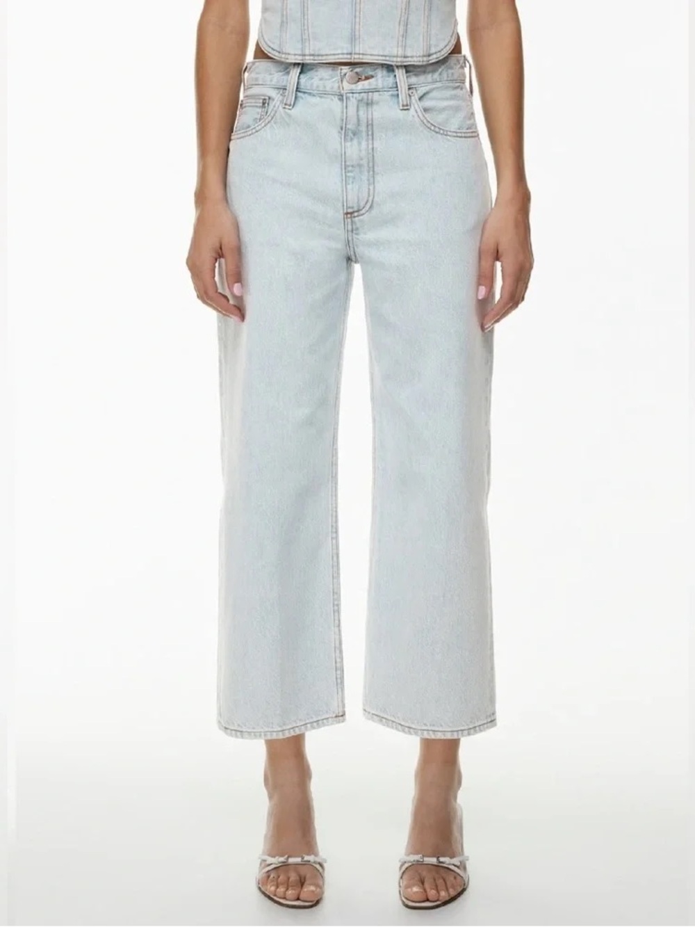 Aritzia Denim Forum The 90’s Iggy Lo-Rise Cropped Jeans Size 29 Beach Bleu